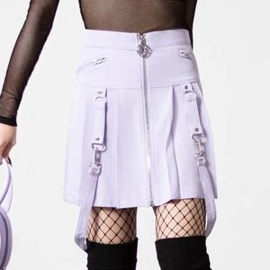 Killstar Lavender Mini Skirt with Zipper and Straps